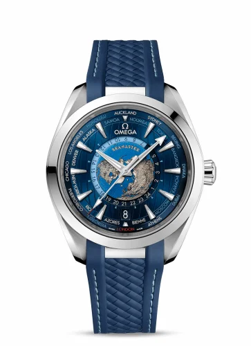 Omega Seamaster Aqua Terra 150M Master Chronometer 43 Worldtimer Stainless Steel / Blue / Rubber 220.12.43.22.03.001 (22012432203001)